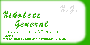 nikolett general business card